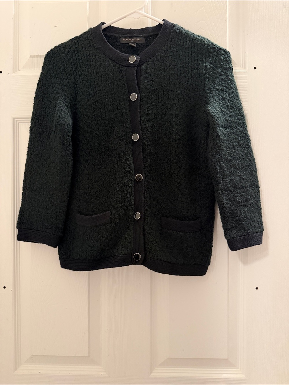 Banana Republic Factory Black Fuzzy Petite XXS Jacket
